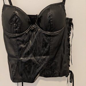 Lip Service Queen of Spades PVC padded corset